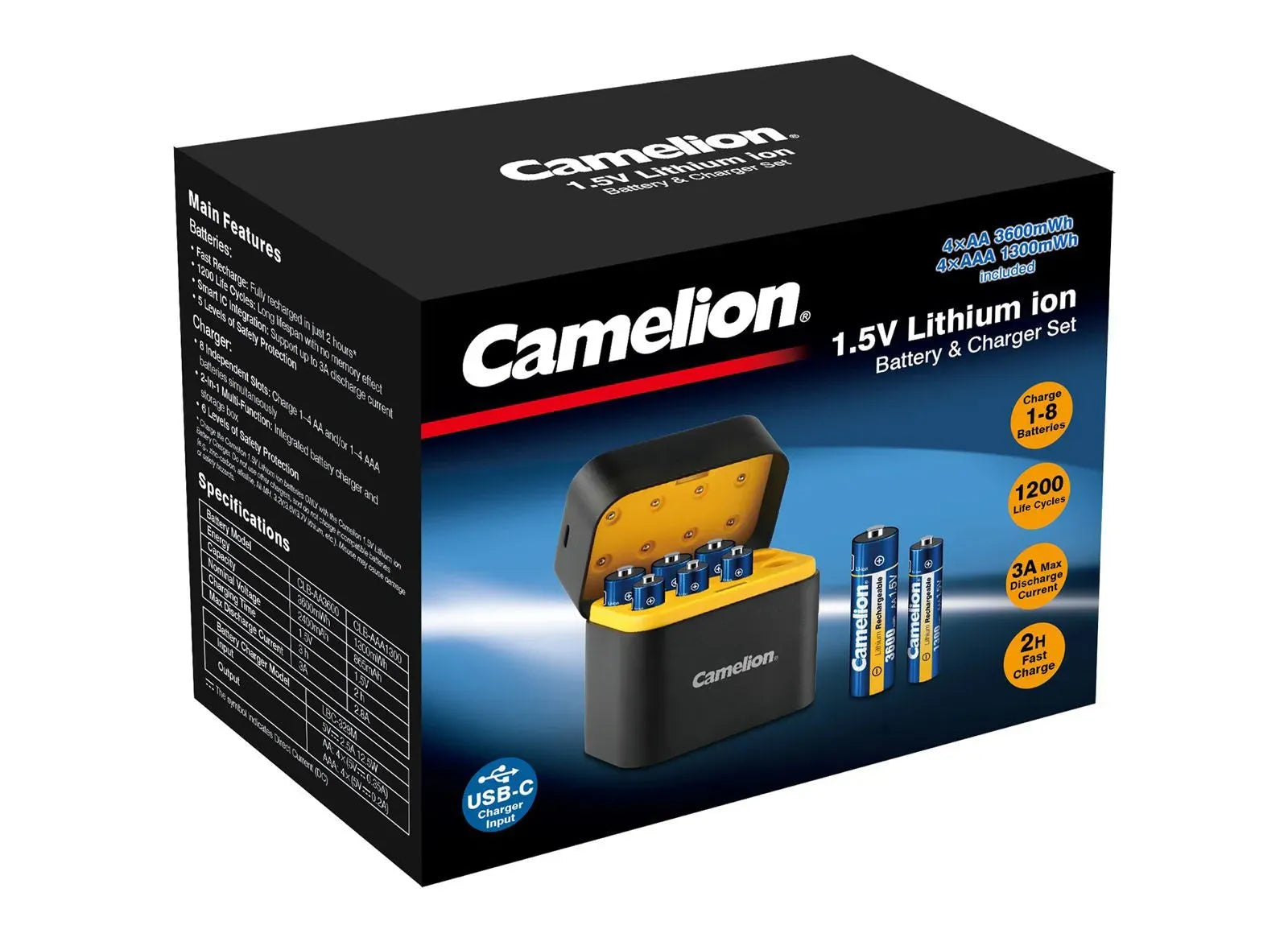 Camelion 1.5V lithium 4XAA 4xAAA battery & charger set Price In Pakistan