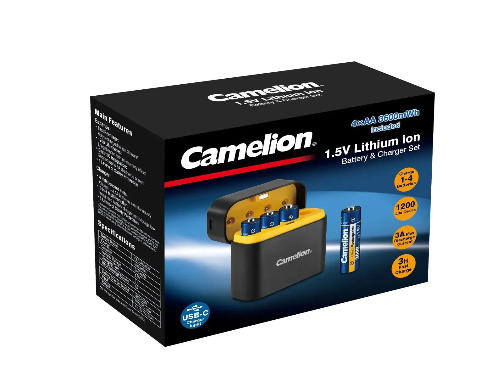 Camelion 1.5V Lithium 4xAA Rechargeable Battery & Charger Set Price In Pakistan