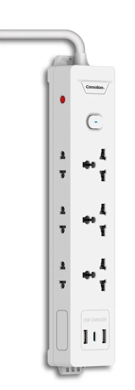 Camelion CMS-1K33PUD Power Strip Extension Wire with USB