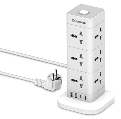 Camelion CMS-312 Power Strip Extension Wire with USB