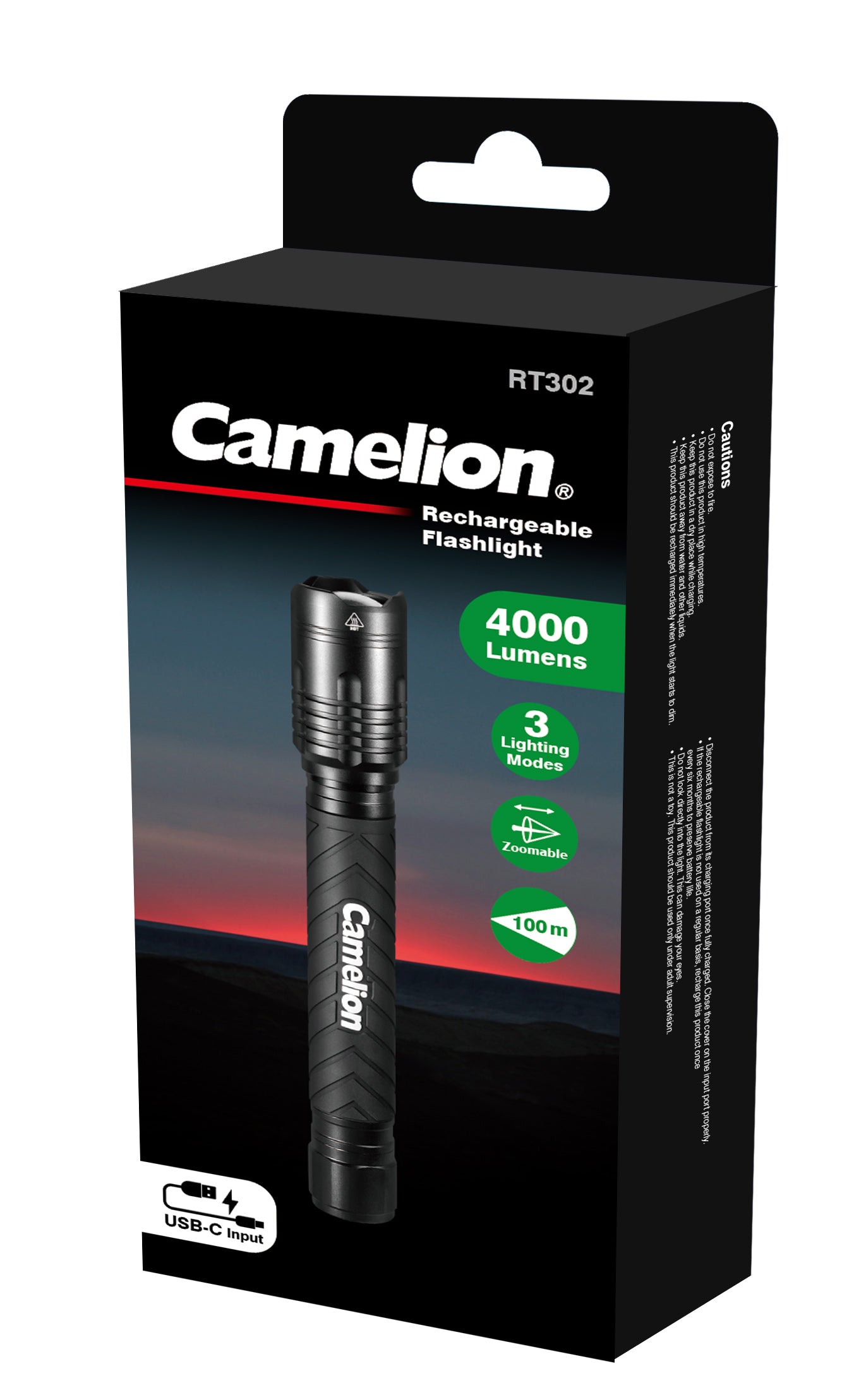 Camelion RT302 USB-C Rechargeable Flashlight