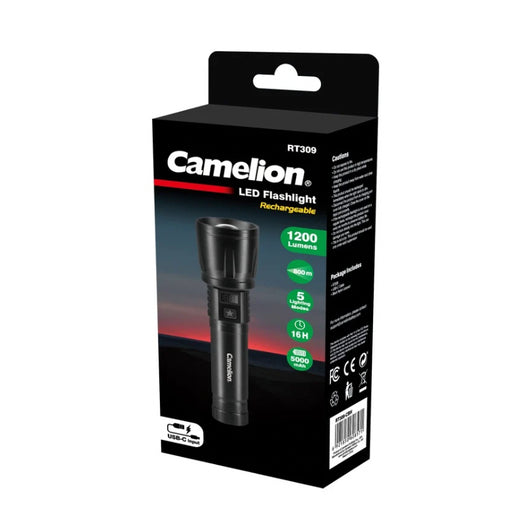 Camelion RT309 Rechargeable Aluminium Flashlight