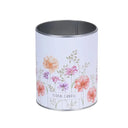 Candle In Zinc Pot With Printed Paper Around