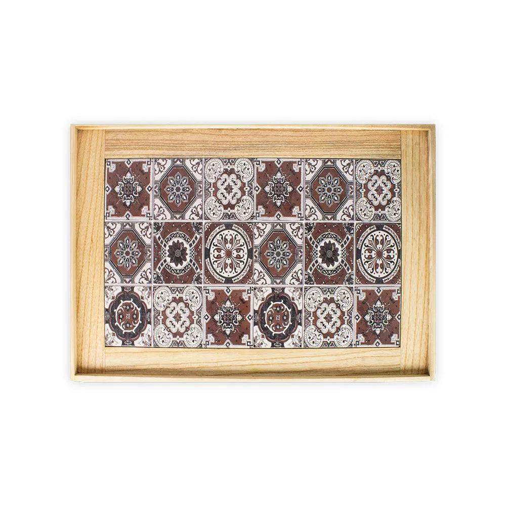Carpet Design Wooden Serving Stand Table Secondary image