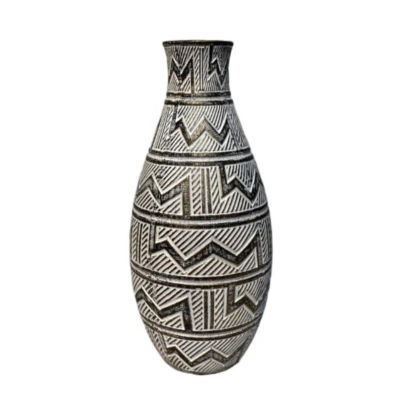 Ceramic Flower Vase Black & White Medium Price in Pakistan