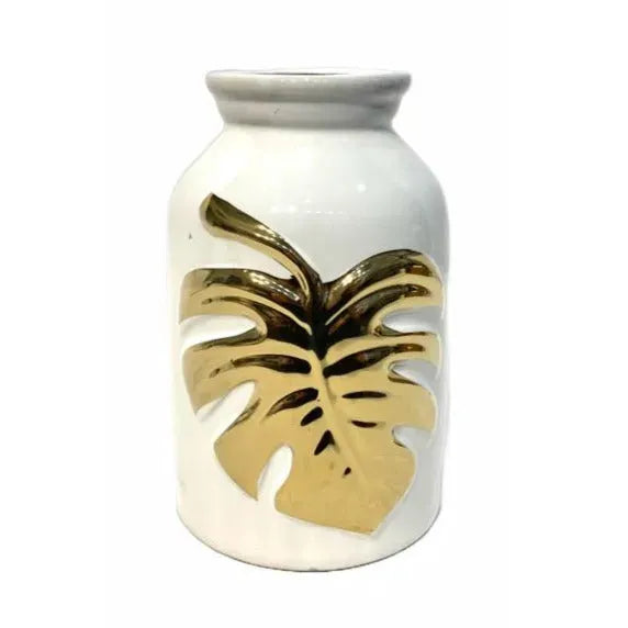 Ceramic Flower Vase Gold Leaf Large Price in Pakistan Main image
