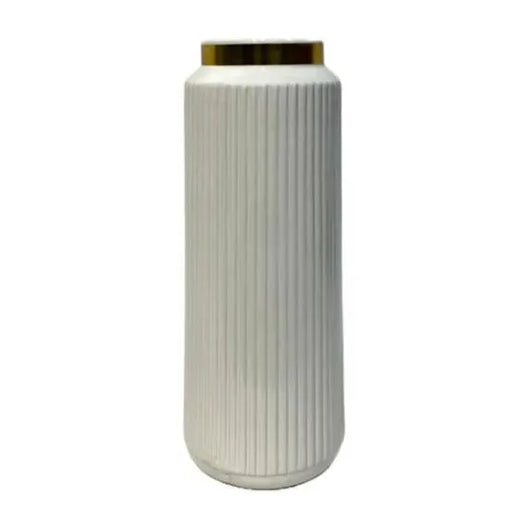 Ceramic Flower Vase White & Gold Large Price in Pakistan