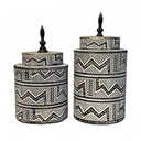 Ceramic Vase Black & White (Set Of 2)