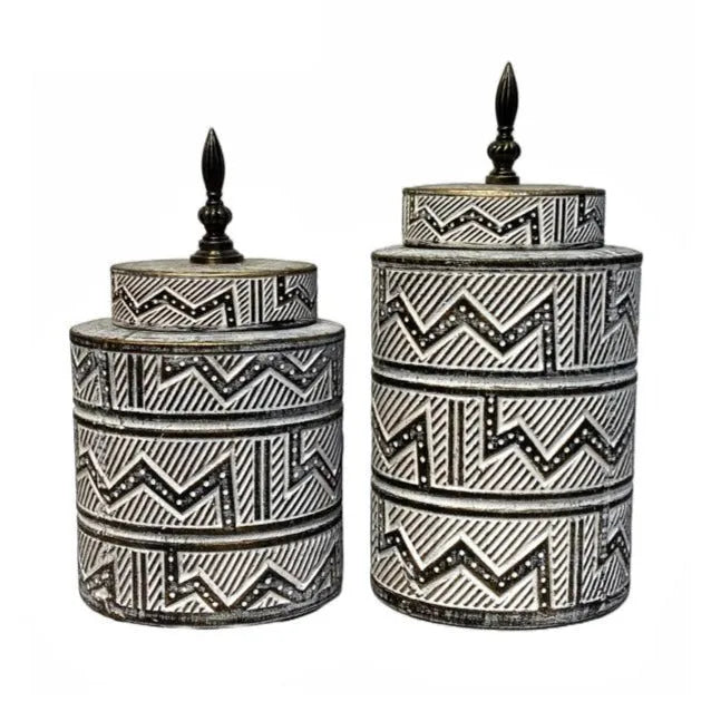 Ceramic Vase Black & White Set Of 2 Price in Pakistan Main image