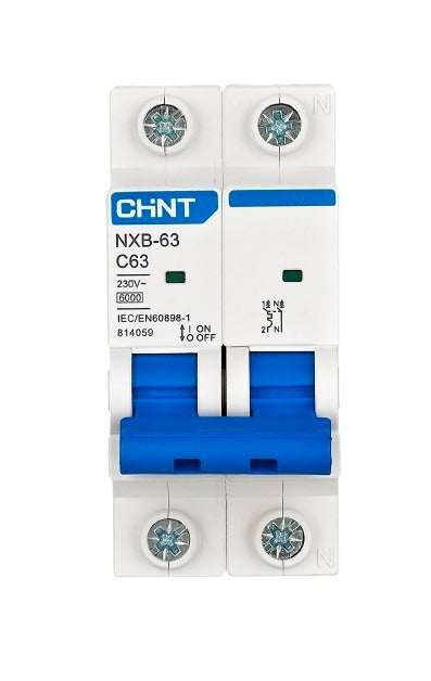 Chint NXB63-C 2 pole 6ka Miniature Circuit Breaker