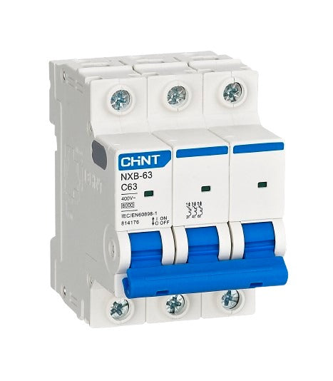 Chint NXB63-C 3 pole 6ka Miniature Circuit Breaker