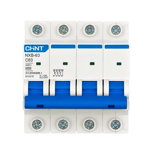 Chint NXB63-C 4 pole 6ka Miniature Circuit Breaker