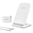 Choetech T555-F 15W Fast Wireless Charger Stand with Wall Charger US + 1.2m Cable