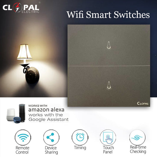 Clopal 2 Gang Smart Touch WIFI Switch Price in Pakistan