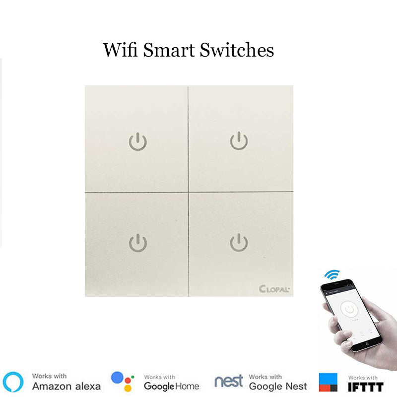 Clopal 4 Gang Smart Touch WIFI Switch Price in Pakistan 