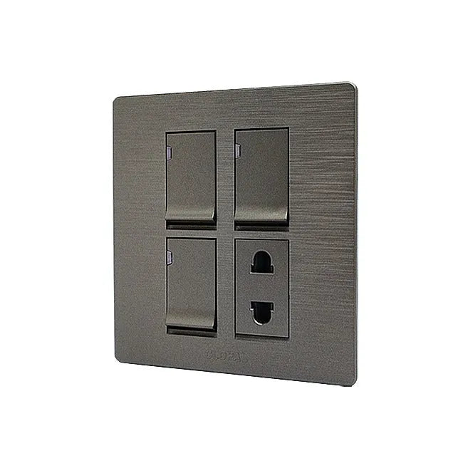 Clopal Flatty Series 3 switch + 1 socket Outlet Secondary image