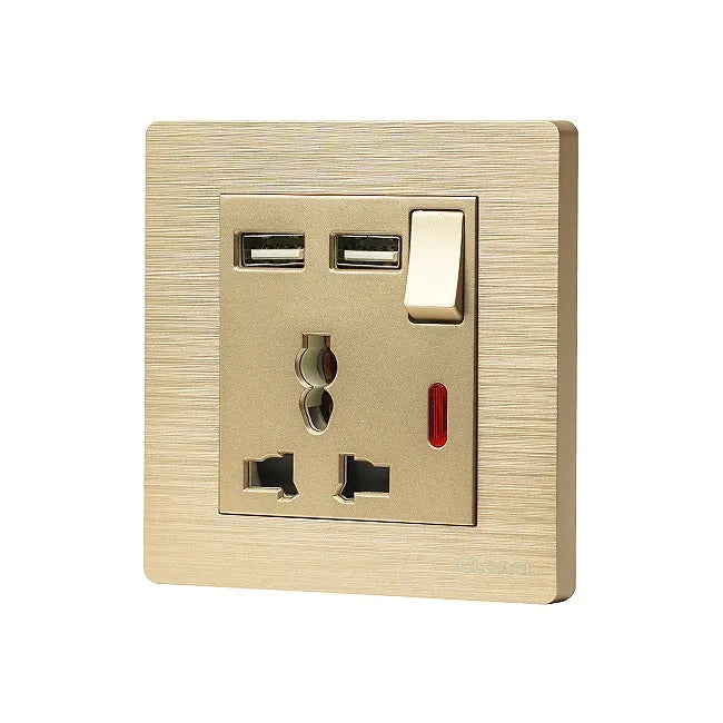 2 Gang ARC Series Light Plug Sw + Extra Soc Price in Pakistan