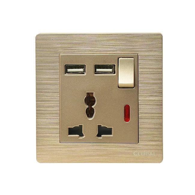Clopal 2 Gang ARC Series Light Plug Sw + Extra Soc Price in Pakistan Main image