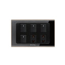 Clopal Black Series 4 switch + 2 socket Outlet