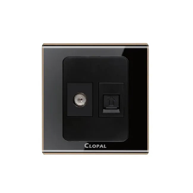 Clopal Black Series 2 switch + 1 socket Outlet Price in Pakistan Main image