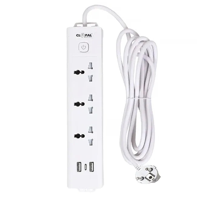 3 Way with 2 USB + Type-C Extension Socket Price in Pakistan