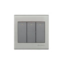 Clopal Elegant Grey Series 3-Gang 2-Way Flush Switch