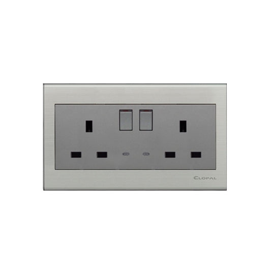 Clopal Elegant Series Double 13A Flat BS Socket Price in Pakistan 