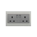 Clopal Elegant Grey Series Double 13A Flat BS Socket