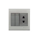Clopal Elegant Grey Series 2 switch + 1 socket Outlet