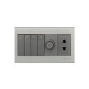 Clopal Elegant Grey Series 4 + 1 Dimmer + 1 Socket