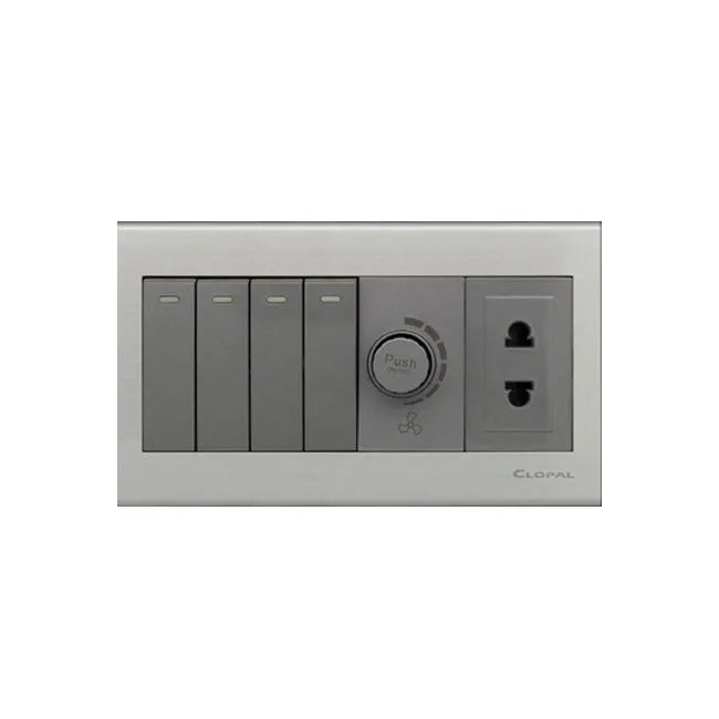 Clopal Elegant Grey Series 1 8 Gang Switch Price in Pakistan Main image