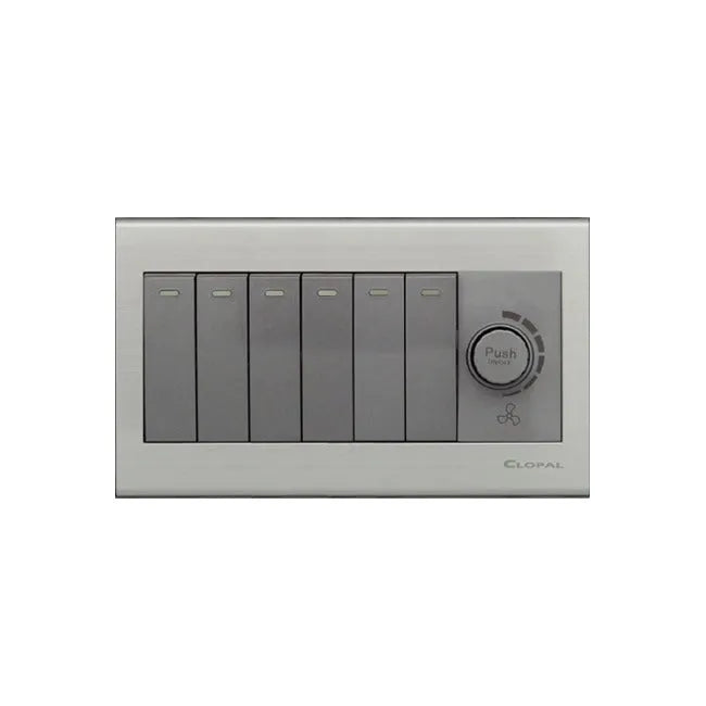 Clopal Elegant Grey Series 2 switch + 1 socket Outlet Price in Pakistan Main image