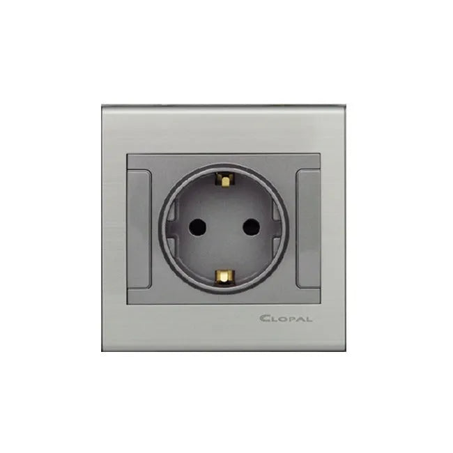 Clopal Elegant Grey 1 Gang 2 Way Switch Outlet Price in Pakistan Main image