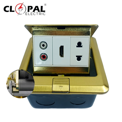 Clopal Golden HDMI + AV + 2 Pin Pop-Up Floor Socket Price in Pakistan