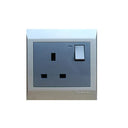 Clopal Golden Metalic Series 13A Flat BS Socket With LED