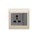 Clopal Golden Metallic Series Light Plug Sw+Soc With LED