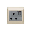 Clopal Golden Metallic Series Power Plug Socket With LED
