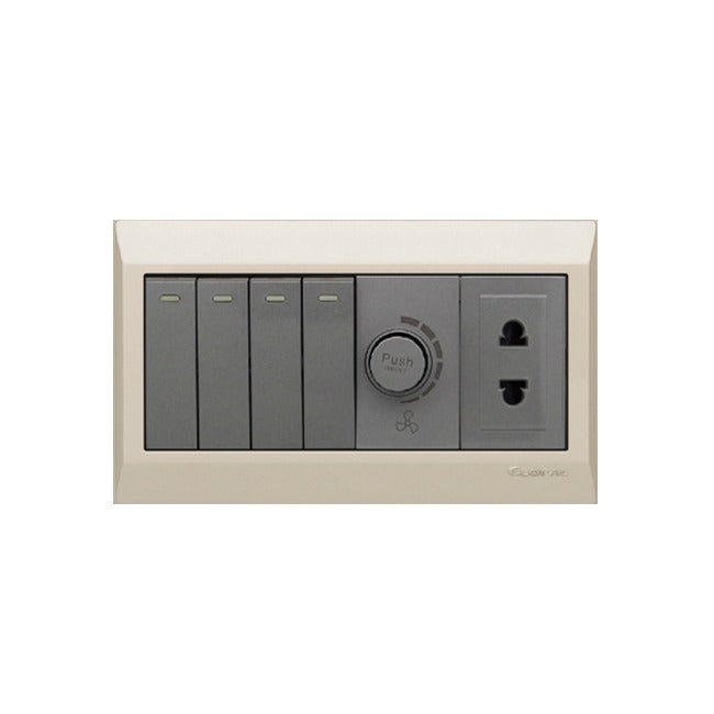 Clopal Golden Series 4 + 1 Dimmer + 1 Socket Price in Pakistan