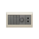 Clopal Golden Metallic Series 4 + 1 Dimmer + 1 Socket