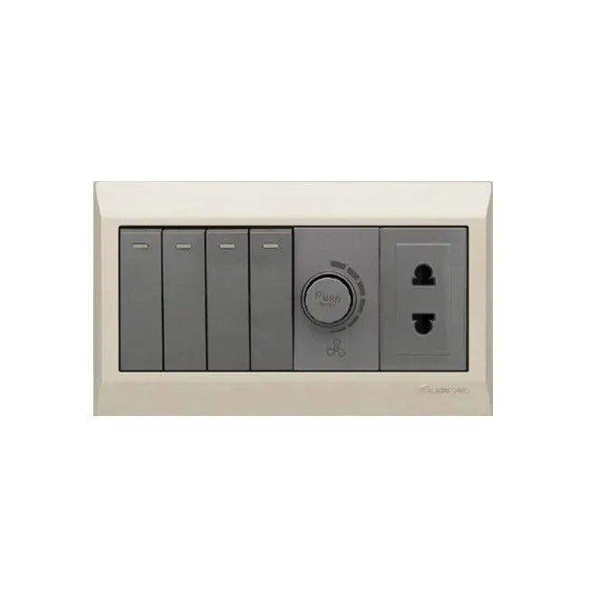 Clopal Golden Metallic Series 1 8 Gang Switch Price in Pakistan  Main image