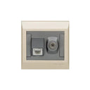 Clopal Golden Metallic Series TV+Telephone Shuttered Outlet