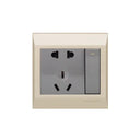 Clopal Golden Metallic Series 1 switch + 1 socket Outlet