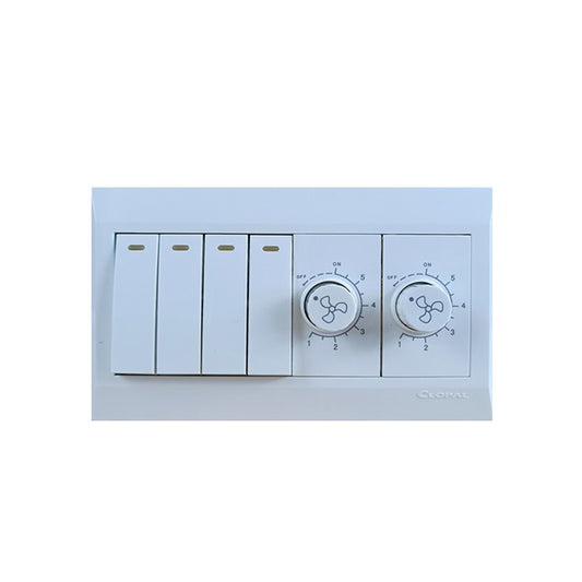  Clopal  White 4 Switch + 2 Dimmer Price in Pakistan