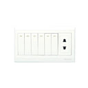 Clopal Ideas White Series 6 switch + 1 socket Outlet