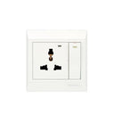 Clopal Ideas White Series Light Plug Sw+Soc With LED