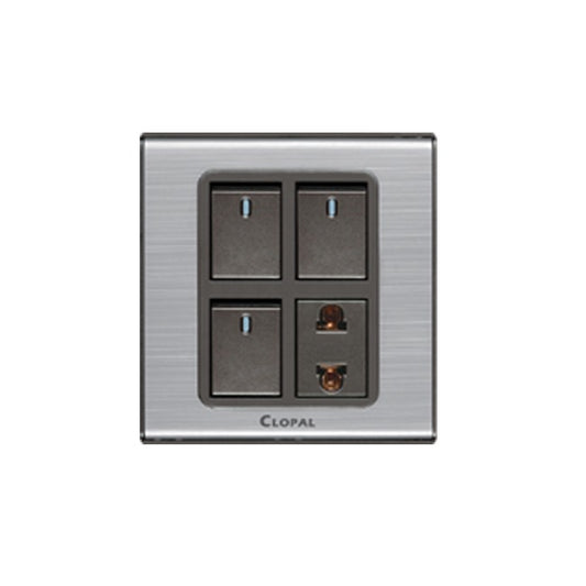 Clopal Black Series Double 6 in 1 Switch Socket Outlet Price in Pakistan