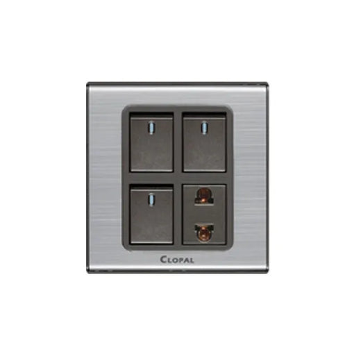 Clopal Black Series Double 6 in 1 Switch Socket Outlet Price in Pakistan