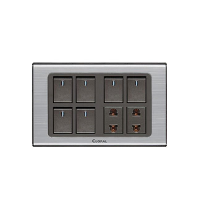 Clopal Inspire Series 6 switch + 2 socket Outlet Price in Pakistan