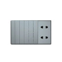 Clopal Platinum Series 6 switch + 2 socket Outlet