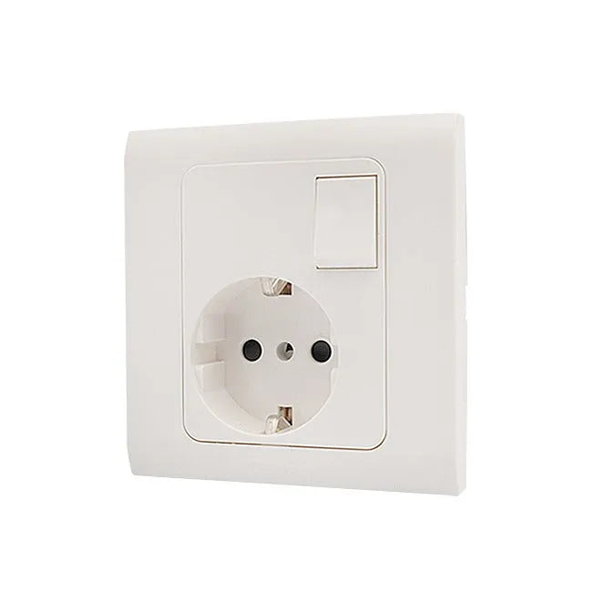Clopal Typer White Series Euro + Switch 16A Secondary image